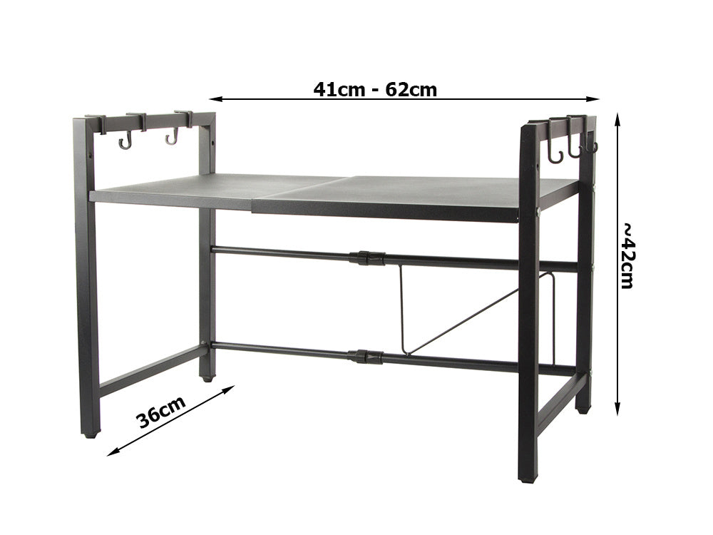 Raft metalic pentru cuptorul cu microunde, Zola®, etajera ajustabila, organizator bucatarie, 42x41-62x36 cm, negru Raft metalic pentru cuptorul cu microunde, Zola®, etajera ajustabila, organizator bucatarie, 42x41-62x36 cm, negru